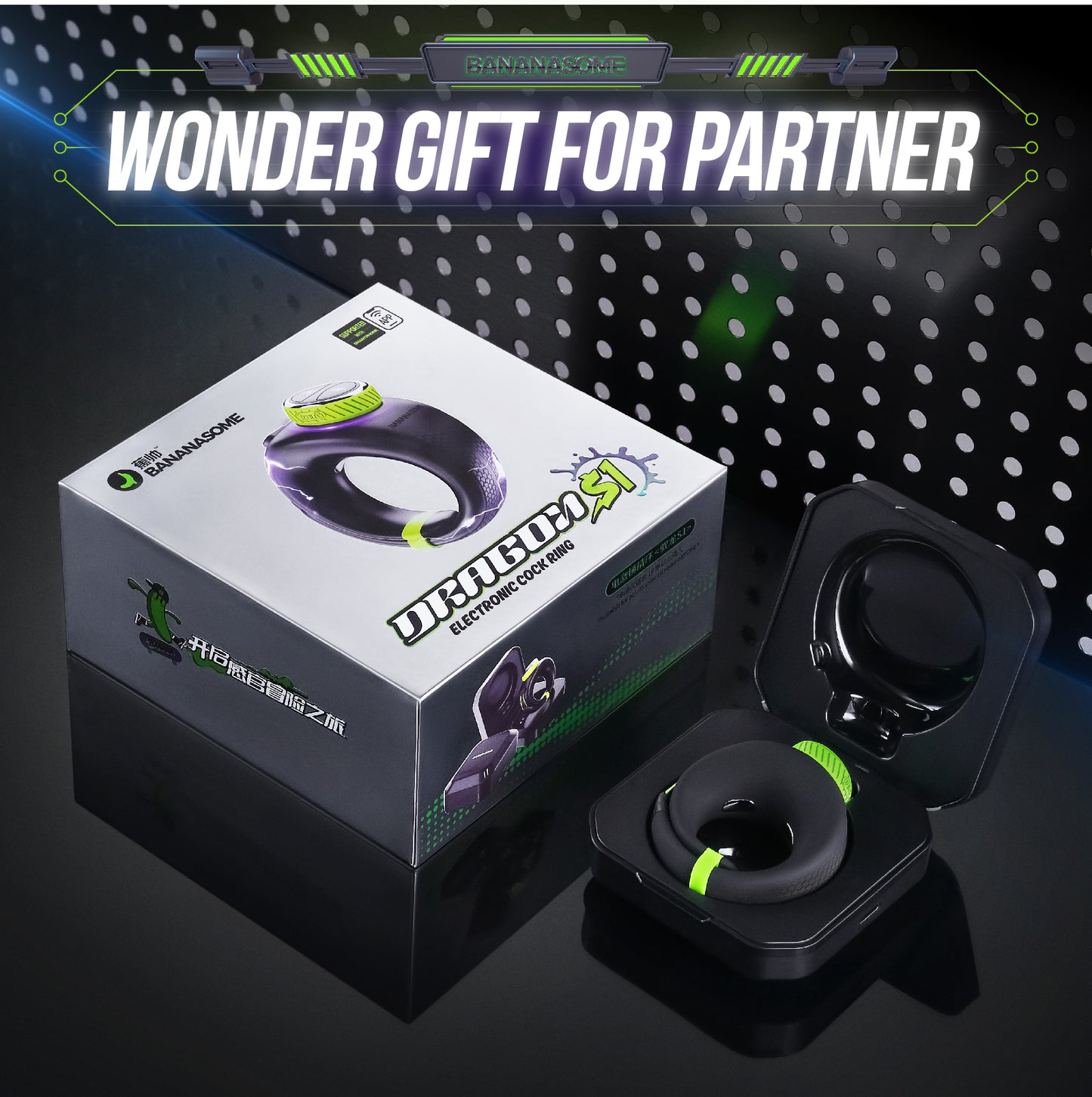 Bananasome Dargon S1 Cock Ring Electric Pulse Vibration