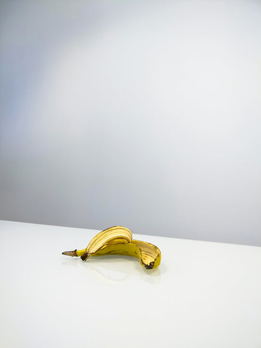 banana peel on table