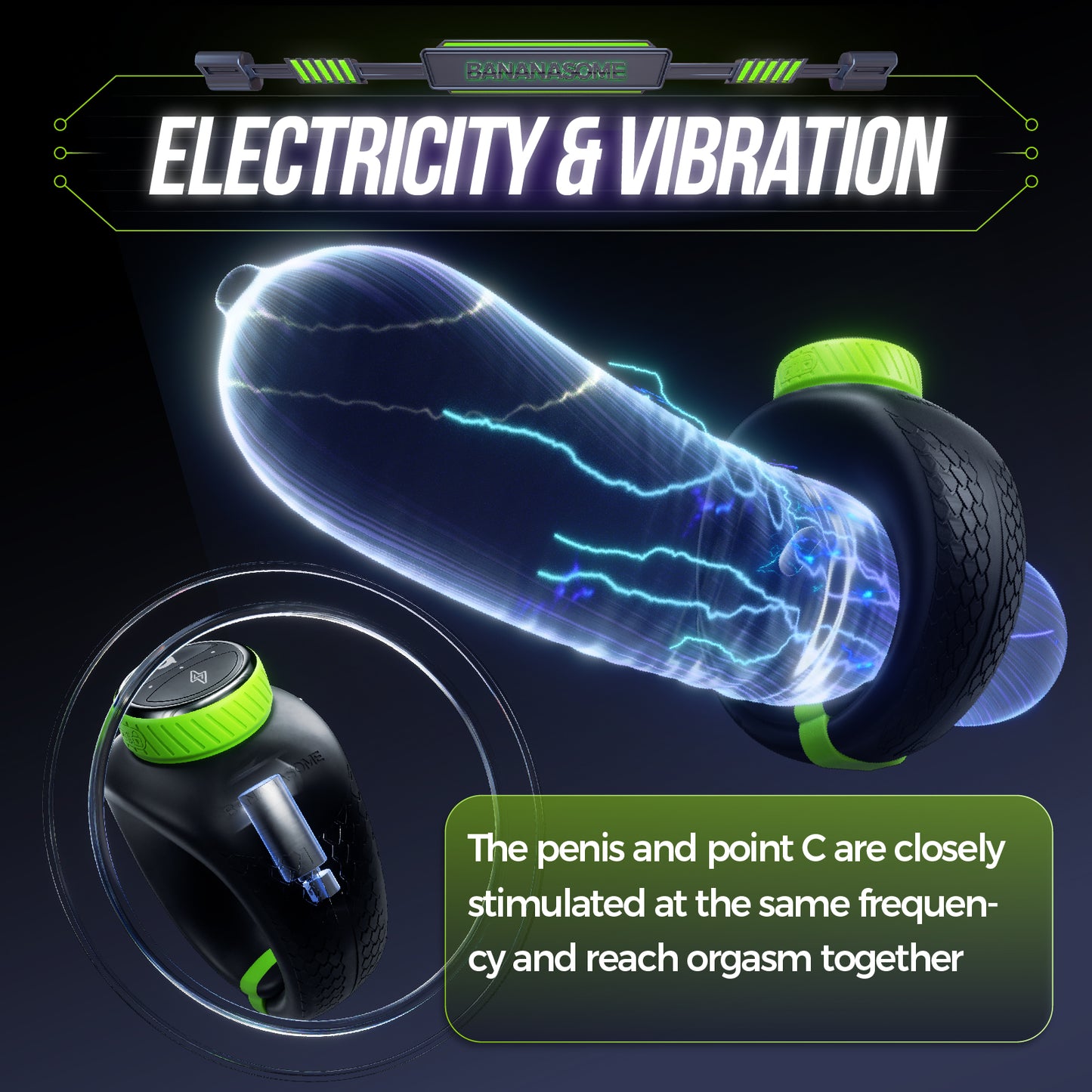 Bananasome Dargon S1 Cock Ring Electric Pulse Vibration